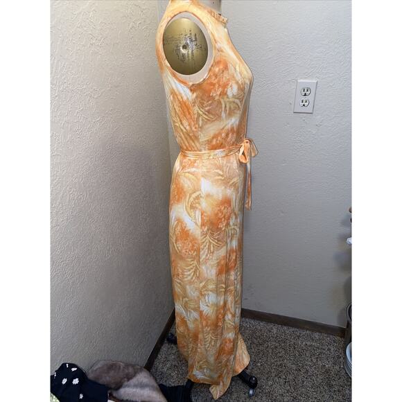 VINTAGE LADY BLAIR 70s Hostess Dress Set with Belt Maxi Sheath Pencil sz Medium - Picture 6 of 8